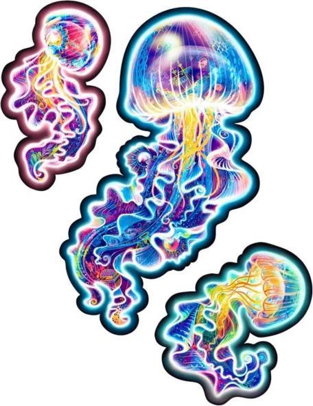 Actual product image Unidragon Charming jellyfish wooden puzzle - size L (330 pieces)