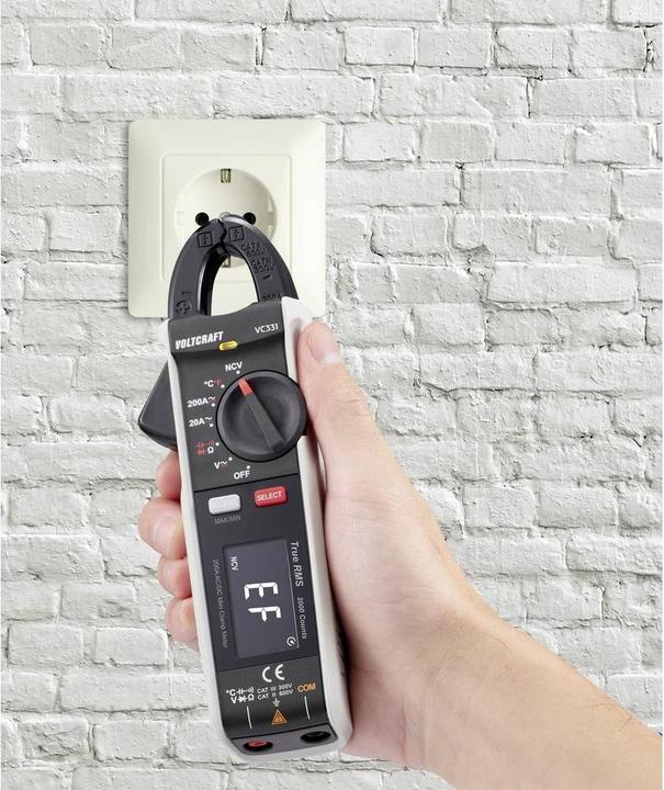 Immagine prodotto Voltcraft VC-331 Pinza amperometrica CAT II 600 V, CAT III 300V Display (conteggi): 2000 (CAT II 600V, CAT III 300V)