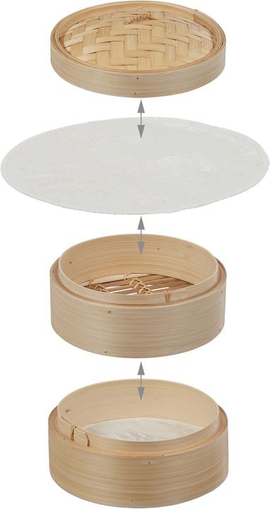 Actual product image Relaxdays Bamboo Steamer Basket, 2 Tiers (Plant materials)