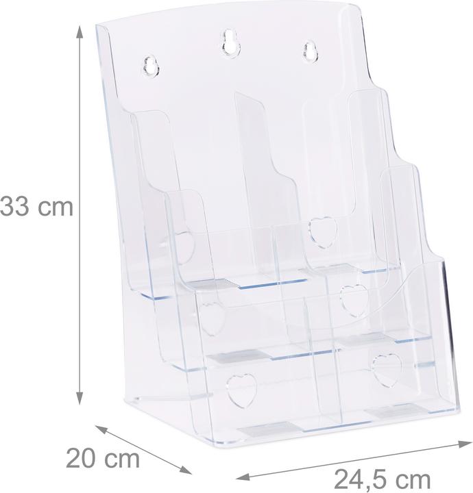 Actual product image Relaxdays Leaflet Rack A4 / DIN Long, 3 Tiers (DL, A4)
