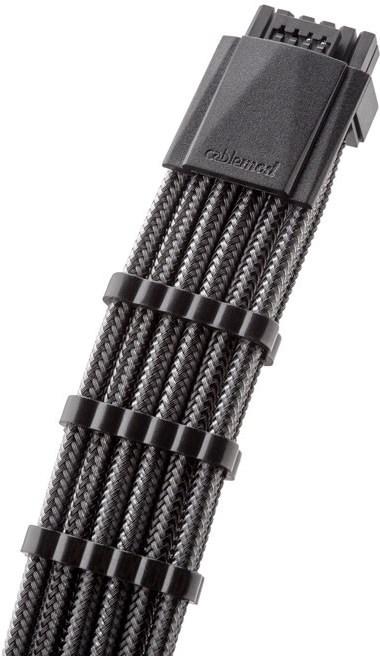 Actual product image CableMod Pro ModMesh 12VHPWR to 3x PCI-e extension - 45cm, carbon