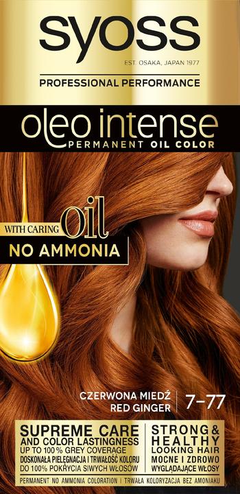 Actual product image Syoss Oleo Intense Permanent Colouring Hair Dye With Oils 7-77 Red Copper (7-77 Red Copper)