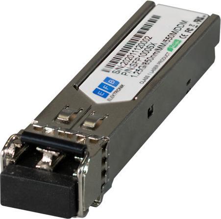 Actual product image EFB Elektronik 1.25G SFP MM 850nm VCSEL 550m LC DDM Cisco GLC-SX-MMD and Standard MSA compatible Trans