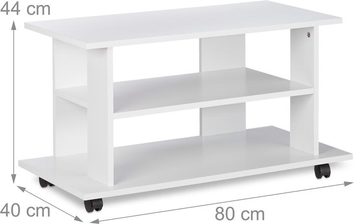 Image du produit Relaxdays Meuble TV sur roulettes (80 x 40 x 45 cm)