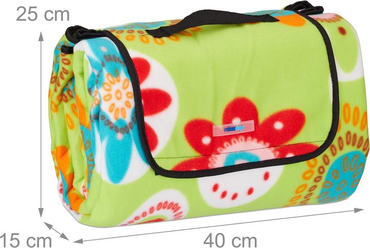 Actual product image Relaxdays Green Flower Picnic Blanket