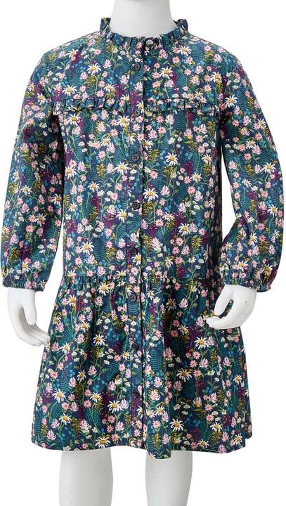 Immagine prodotto VidaXL Abito da bambino con maniche lunghe blu scuro 140,Materiale: 100 (140)