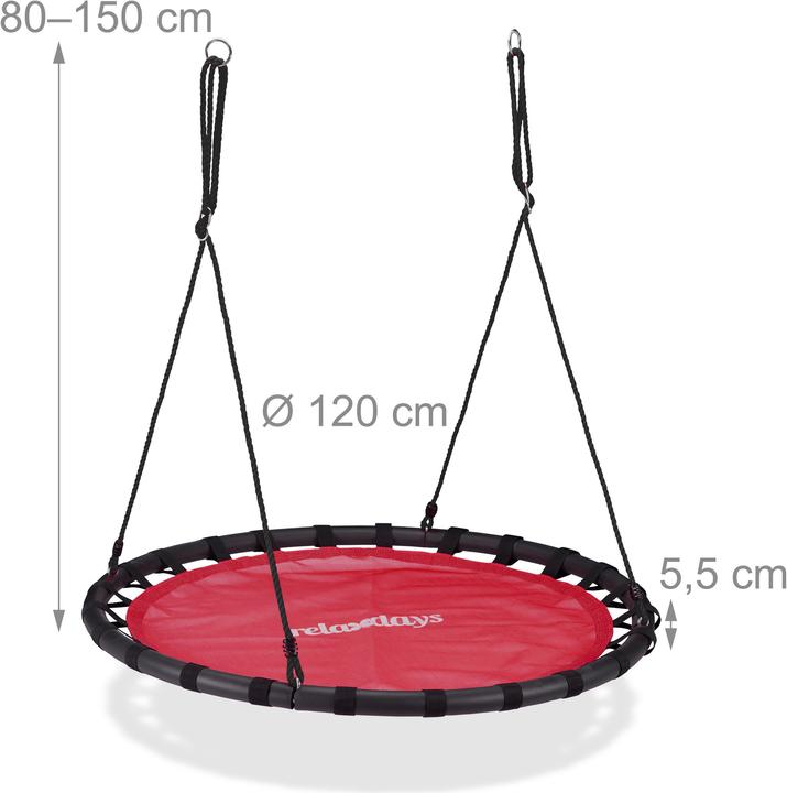 Image du produit Relaxdays Balançoire nid d'oiseau rond 120 cm