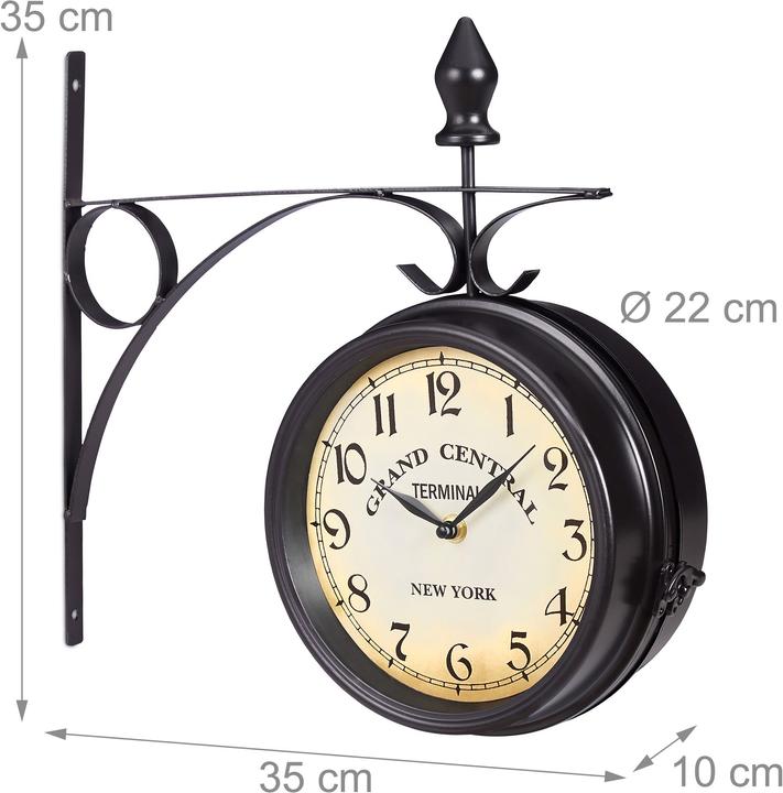 Produktbild Relaxdays Bahnhofsuhr (35 cm)