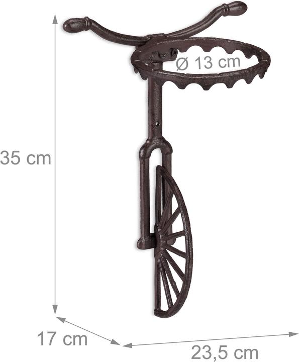 Image du produit Relaxdays Support pot de fleurs vélo mural