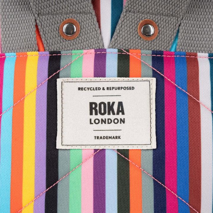 Roka London Bantry B Multi Stripe Recycled Canvas Small (7 l)