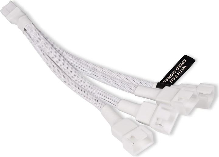 Produktbild Alphacool LK Y-Splitter 4-Pin auf 4x 4-Pin PWM 15cm wei?? (4 Lüfter)