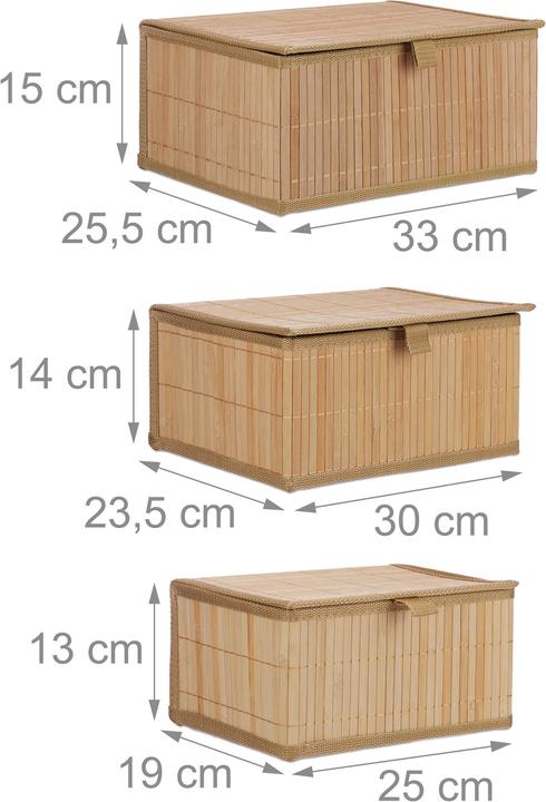 Image du produit Relaxdays Panier de rangement (3 x, 33 x 25.5 x 15 cm)