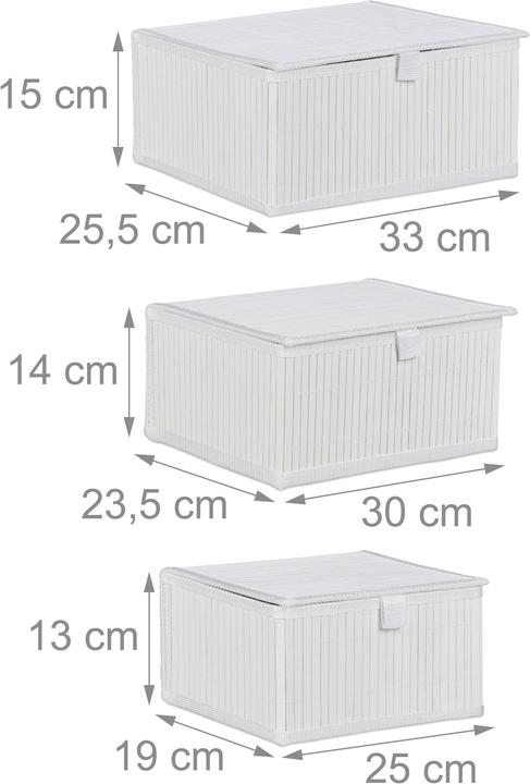 Produktbild Relaxdays Aufbewahrungskorb (3 x, 33 x 25.5 x 15 cm, 25 x 19 x 13 cm)