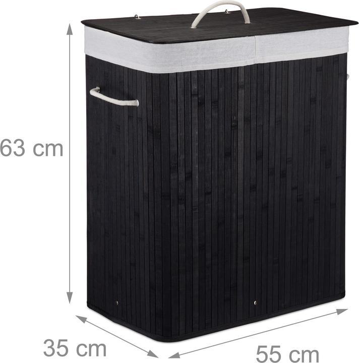 Actual product image Relaxdays Laundry Hamper, 2 Compartments (95 l)
