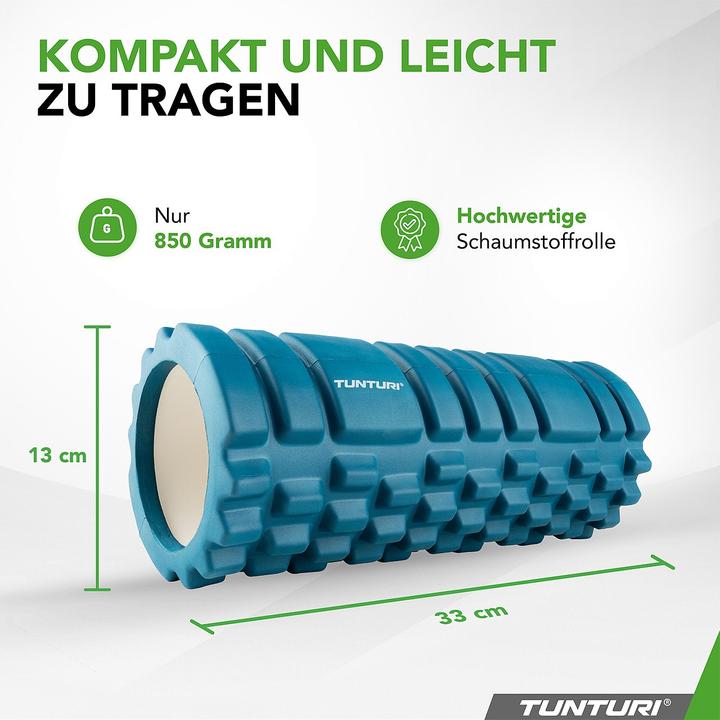 Actual product image Tunturi Yoga Massage Roller 33 cm Petrol Blue