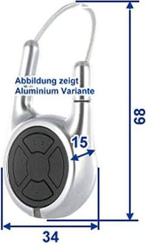 Produktbild Hörmann Handsender HSD2 868-BS chrom SW-Europa 2 Tasten mit Schlüsselring 436775 (Handsender)