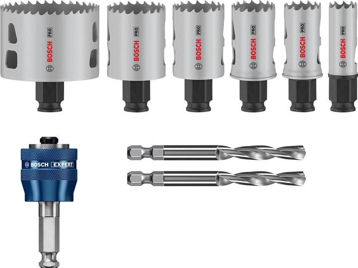 Bosch Professional Zubehör PRO Multi Material PC Plus Lochsägen-Set, 9-tlg. (19 mm, 68 mm, 35 mm, 30 mm, 40 mm, 25 mm)