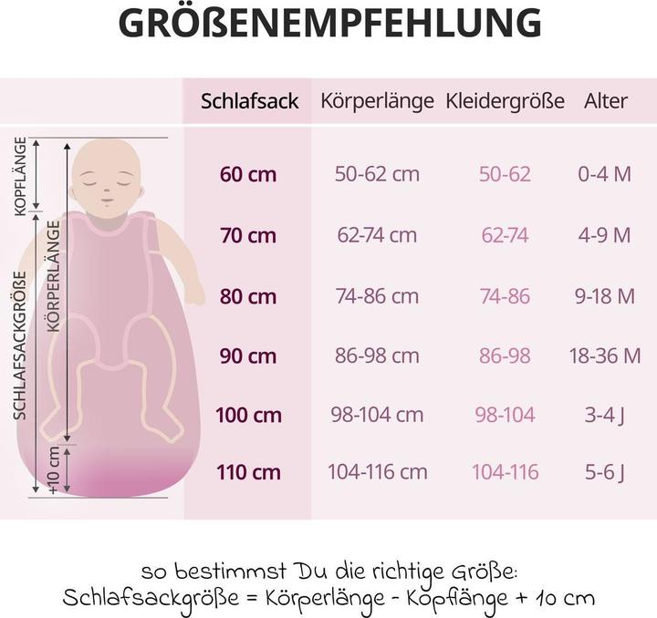 Produktbild Makian Schlafsäcke Musselin-Schlafsack - Puder - Gr. 60 cm (80 cm, 1.0 TOG)
