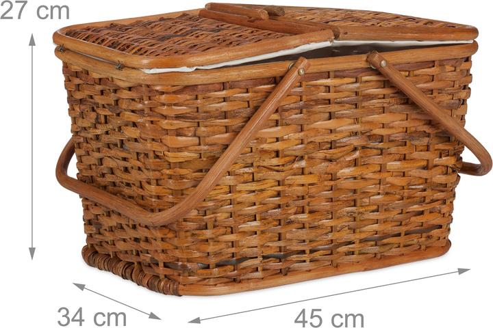 Actual product image Relaxdays Picnic Basket with Lids
