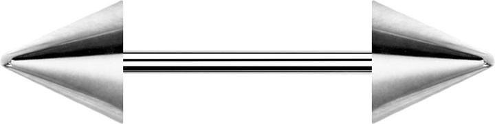 Actual product image Star Piercing Micro barbell silver with two cones (Surgical steel 316L)