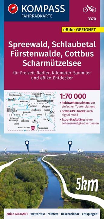 Produktbild Fahrradkarte 3370 Spreewald, Schlaubetal, Fürstenwalde, Cottbus, Scharmützelsee 1:7