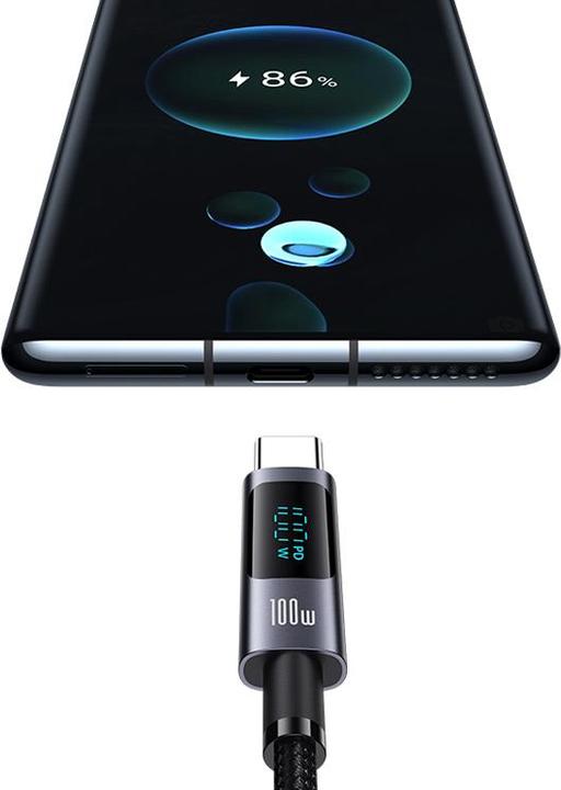 Produktbild EKO 100W Ladekabel Typ-C auf Lightning Modell Display SF mit LED-Bildschirm 1.2m (1.20 m, USB 3.2 Gen 1, 100 W)