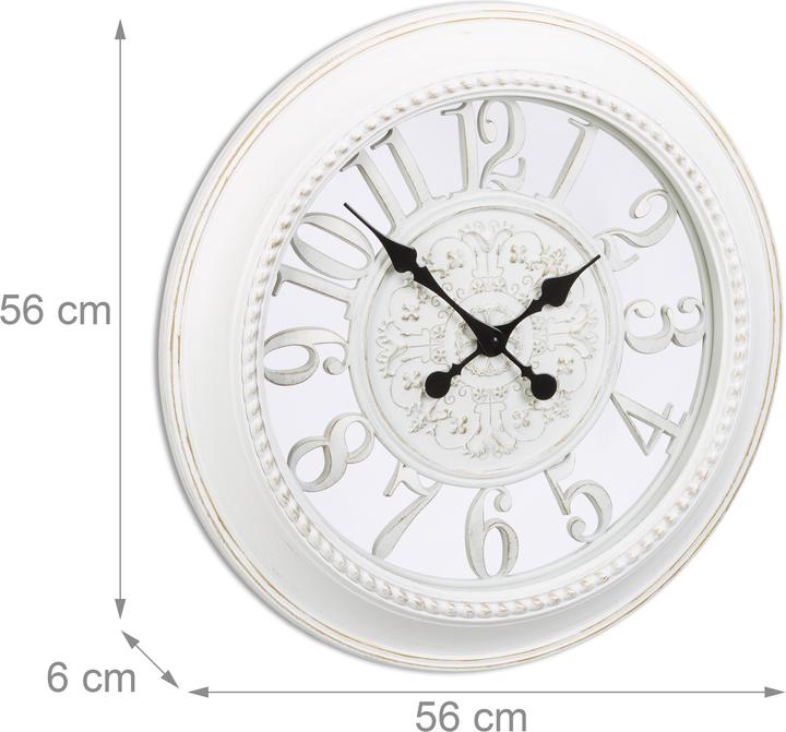 Actual product image Relaxdays XL Wall Clock with Floral Pattern (56 cm)