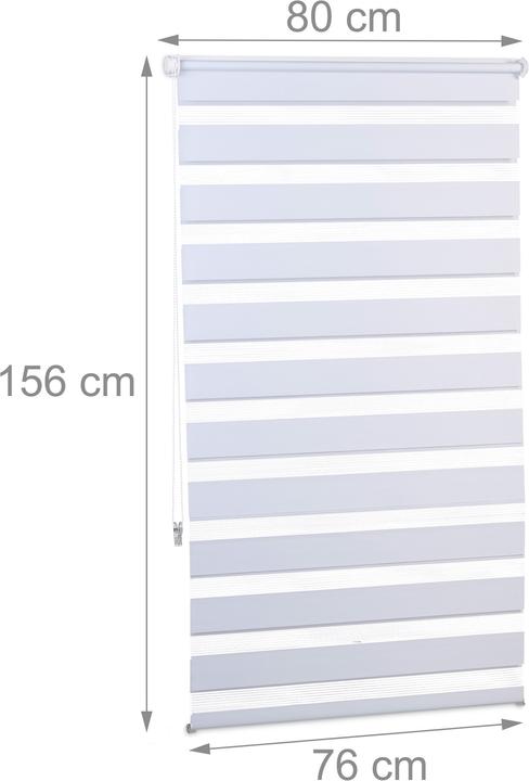 Actual product image Relaxdays Double roller blind Klemmfix (80 x 6.5 x 156 cm)