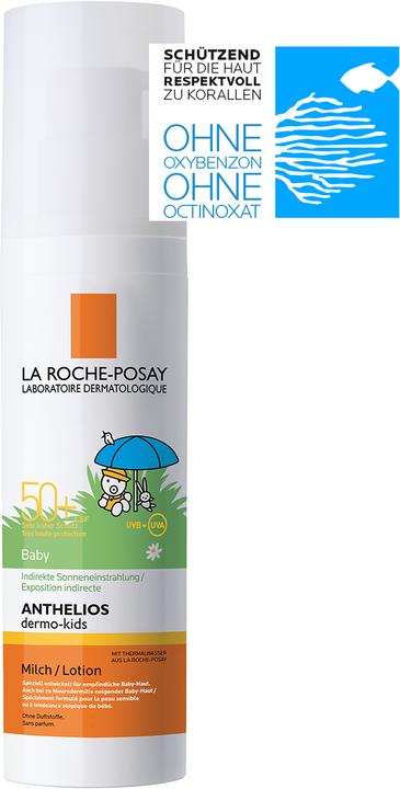 Immagine prodotto La Roche Posay Anthelios Dermo-Kids Latte per bambini Latte nutriente con protezione solare (Latte solare, SPF 50+, 50 ml, 86 g)