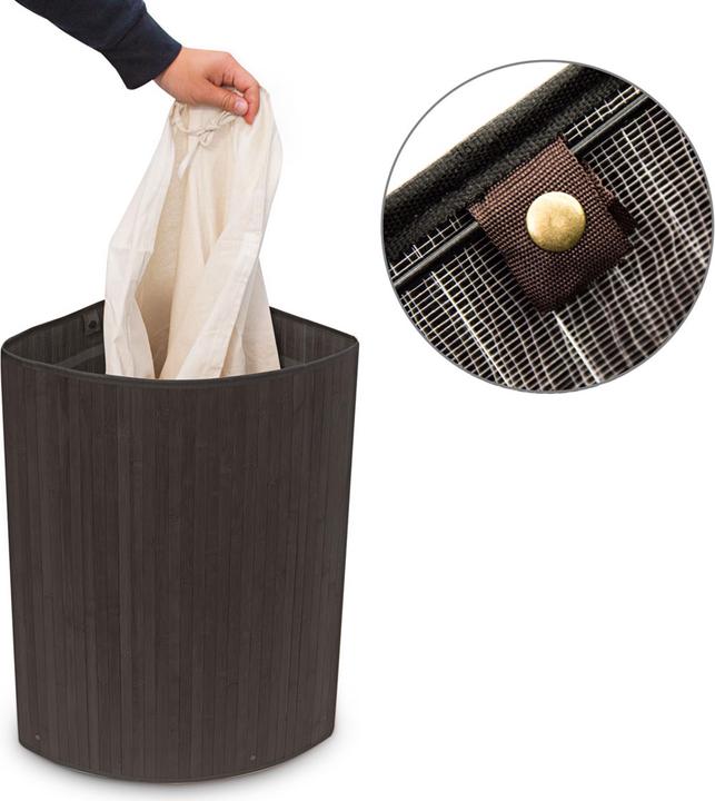 Immagine prodotto Relaxdays Cesto portabiancheria angolare (60 l)