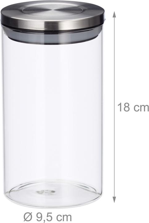 Actual product image Relaxdays Storage Jar Set of 3, 1 L (1 l)