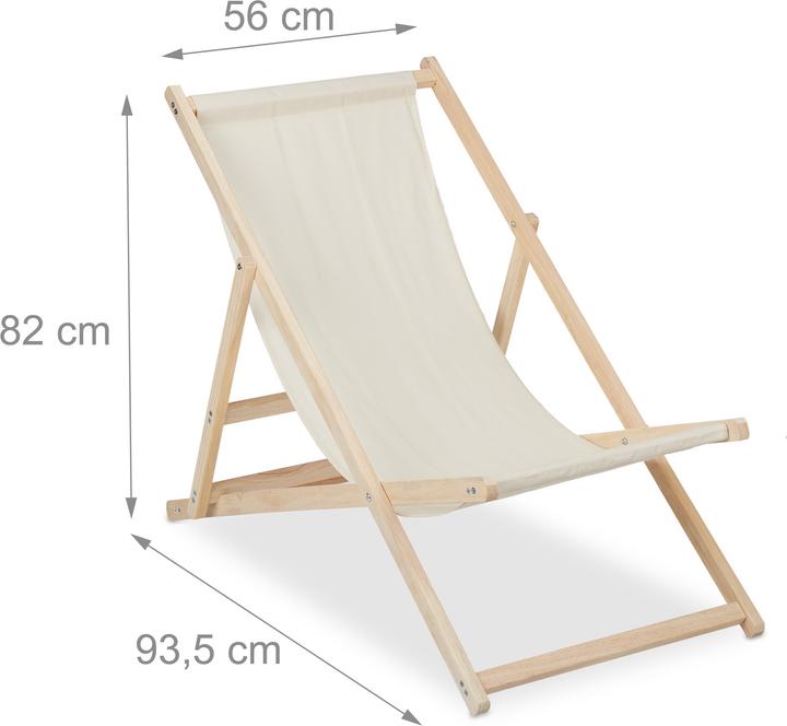 Image du produit Relaxdays Chaise longue pliable, en bois (93.50 cm)