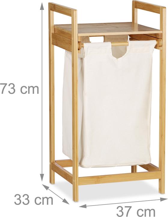 Actual product image Relaxdays Bamboo Laundry Hamper, Storage Box (30 l)