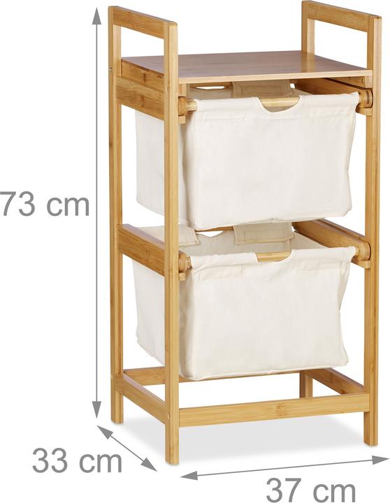 Actual product image Relaxdays Bamboo Laundry Hamper, Clothes Sorter (12.50 l)