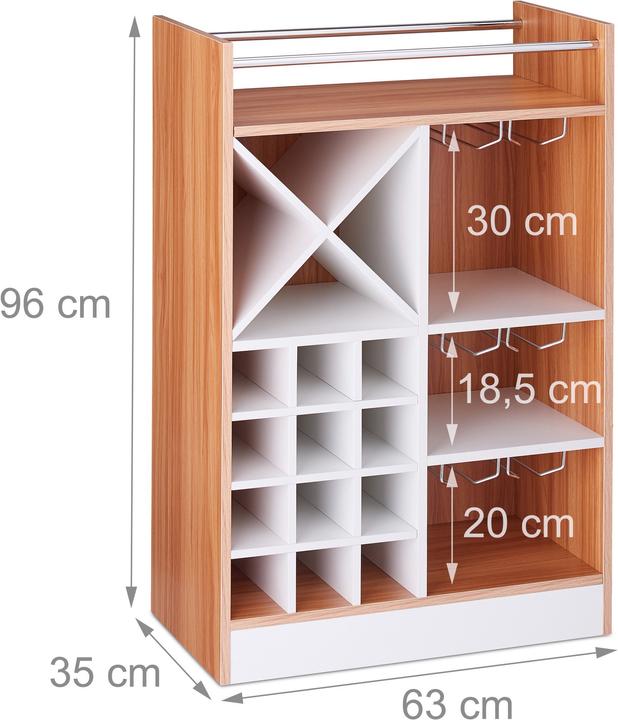 Immagine prodotto Relaxdays Cantinetta con Porta Calici, per 22 Bottiglie (63 x 35 x 96 cm)