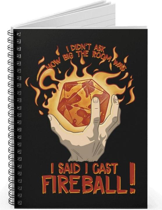 Immagine prodotto Glass Staff Notizbuch I Cast Fireball! Schwarz/Rot (Righe, Copertina rigida)