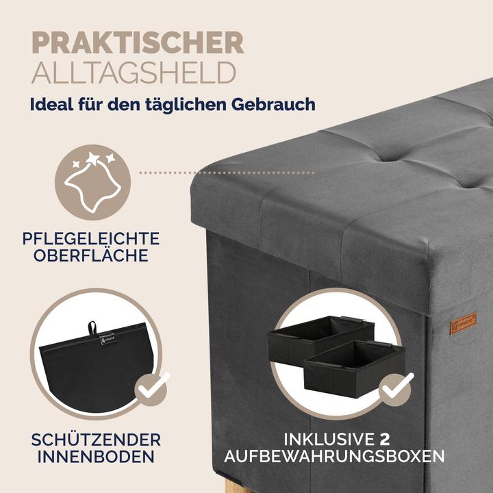 Image du produit Casaria Coffre de siège en velours (38 cm)