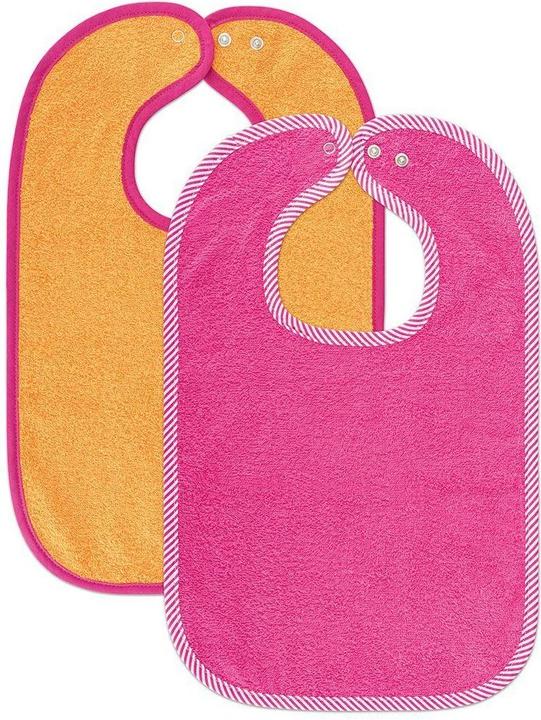Bib set of 2 giant bibs with press studs - Dahlia rose pink