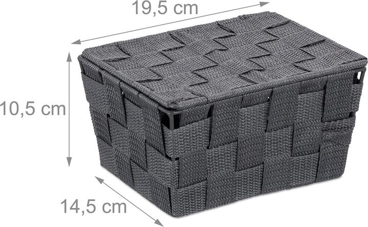 Produktbild Relaxdays Aufbewahrungskorb (1 x, 19.5 x 14.5 x 10.5 cm)