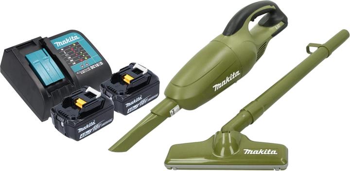Image du produit Makita DCL 180 SM2O Aspirateur à batterie 18 V 0,65 l Olive Outdoor Adventure Series + 2x batterie 4,0 Ah +