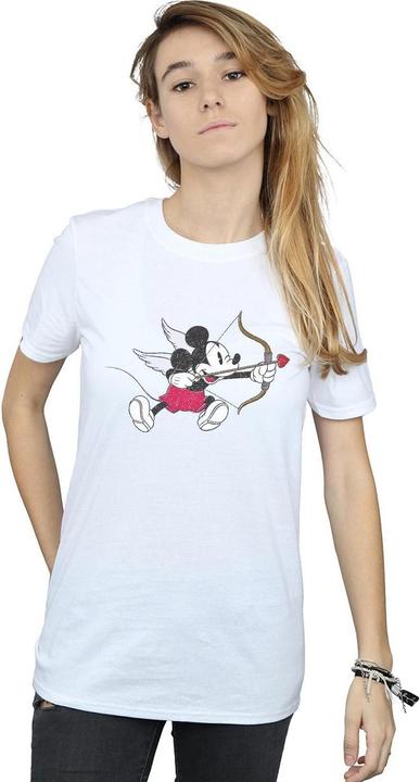 Actual product image Disney Womens/Ladies Mickey Mouse Love Cherub Cotton Boyfriend T-Shirt (3XL)