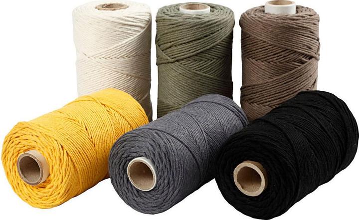 Actual product image Creativ Company Macramé cord, various colours, 6 x 198 m