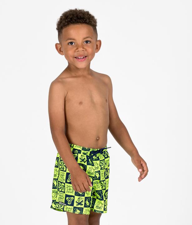 Olaian Boardshorts Jungen 100 gelb/schwarz