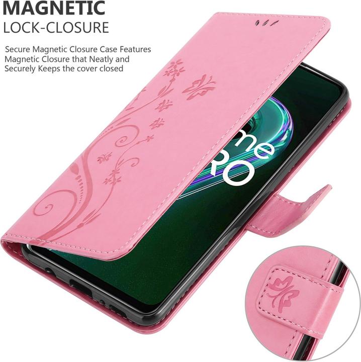Produktbild Cadorabo Flower Book Hülle für Realme 9 5G / 9 PRO / V25 / Q5 / OnePlus Nord CE 2 LITE 5G (Vivo V25, Realme 9 Pro+, OnePlus Nord CE 2 Lite 5G)