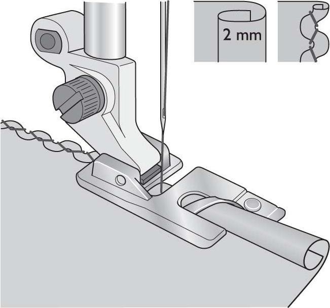 Image du produit Husqvarna Pied ourleur pour couture en coquille de 2 mm