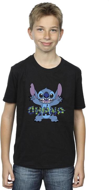 Produktbild Disney Lilo And Stitch Ohana Blue Glitch TShirt Jungen (140, 146)