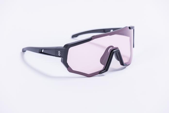 Actual product image Coast Optics Nita sports glasses black with pink crystal and clear lens (Black, Lucid, Pink Crystal)