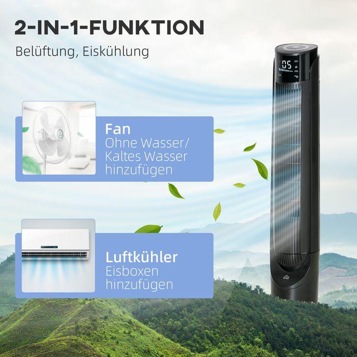 Image du produit Swisshandel24 Luftkühler Turmventilator mit Wasserkühlung Fernbedienung, 12h Timer, 4 Modi (58.20 dB)