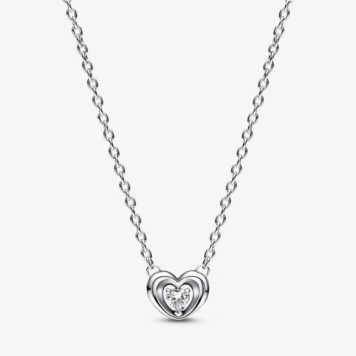 Produktbild Pandora Strahlendes Herz & Schwebender Stein Halskette (Sterling Silber 925, 45 cm)