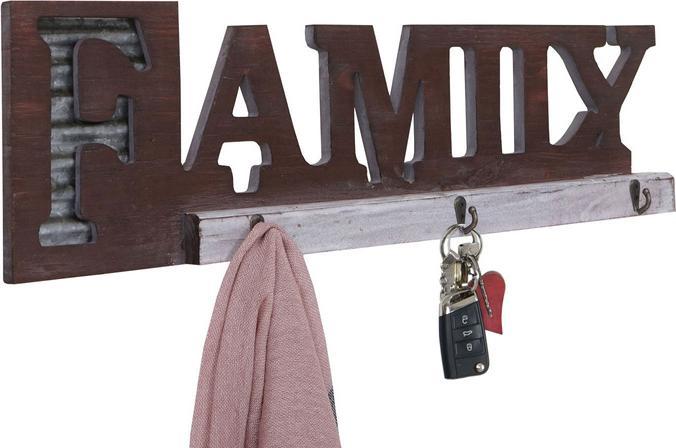Immagine prodotto Mendler Appendiabiti da parete per la famiglia, pannello appendiabiti, casa di campagna in legno e metallo